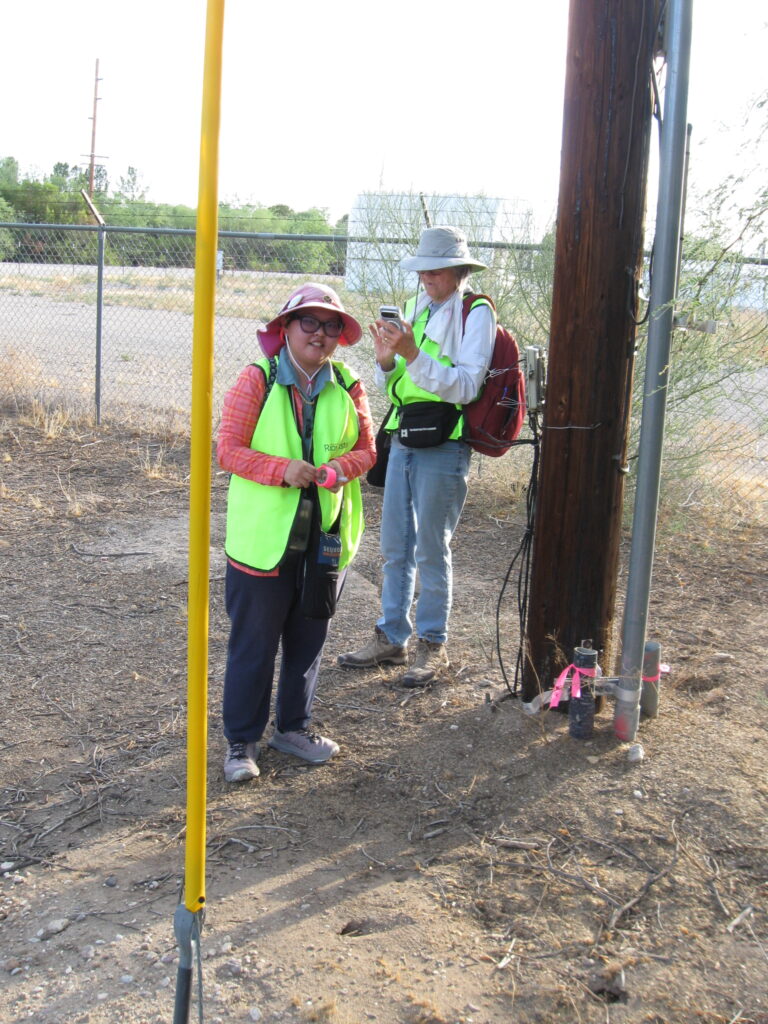 Project leads Xi Holliday and Diane Holliday collect data during a survey for the Death Pipe Project as part of the Safety program. Photo credit: Friends of Rio Vista.